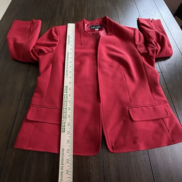 NEW Black Label Evan Picone Pant Suit Size 10 Pants 12 Jacket Fire Red BEAUTIFUL - Picture 8 of 16